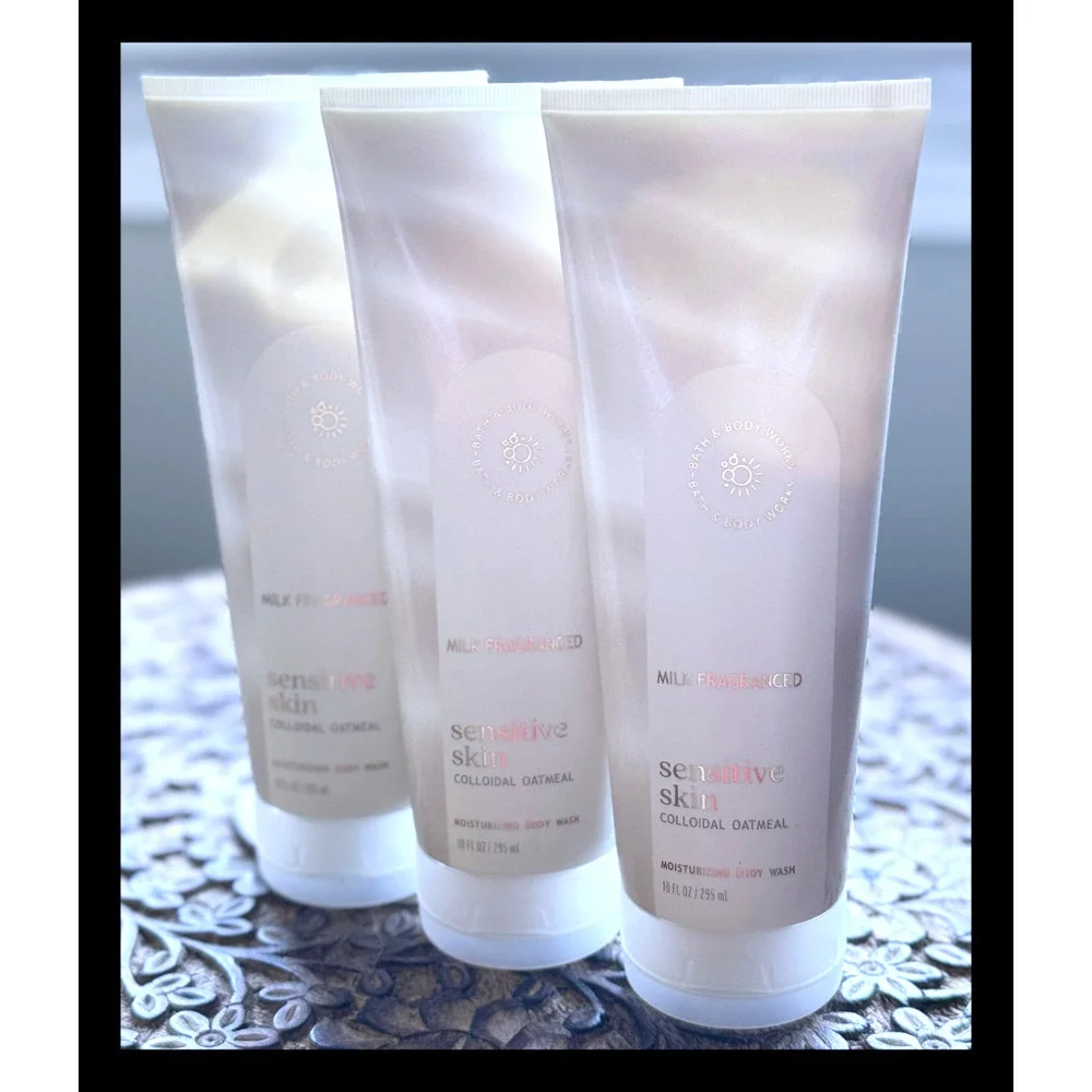 3 Bath & Body Works Sensitive Skin Colloidal Oatmeal Milk Moisturizing Body Wash